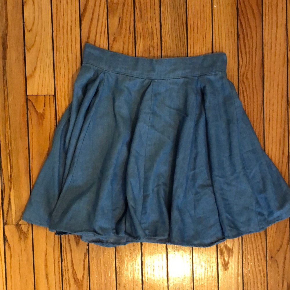 High waisted jean colored skirt